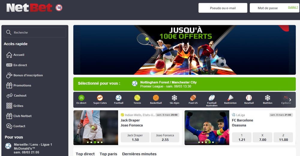 casino paypal netbet france