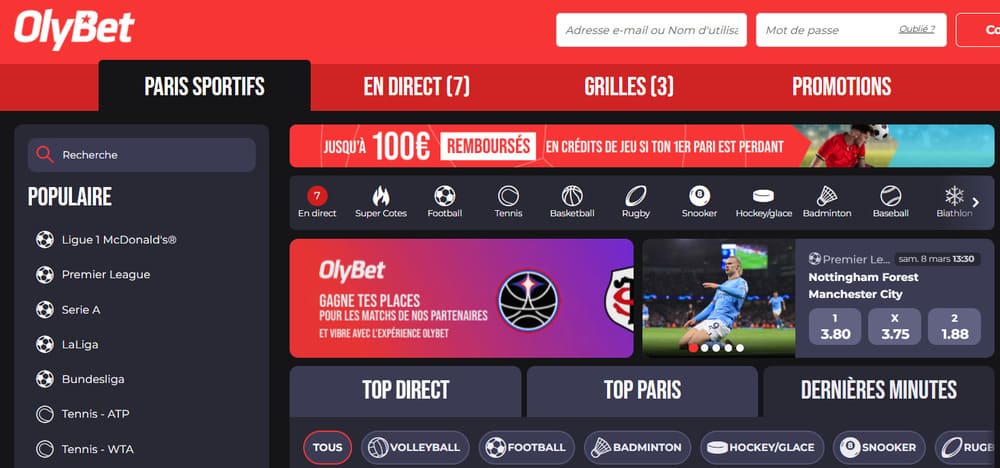 promotions paris sportifs du casino en ligne sans wager olybet